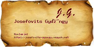 Josefovits Gyöngy névjegykártya